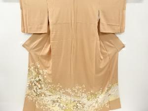 リサイクル　作家物　金彩菊に群鶴模様一つ紋色留袖